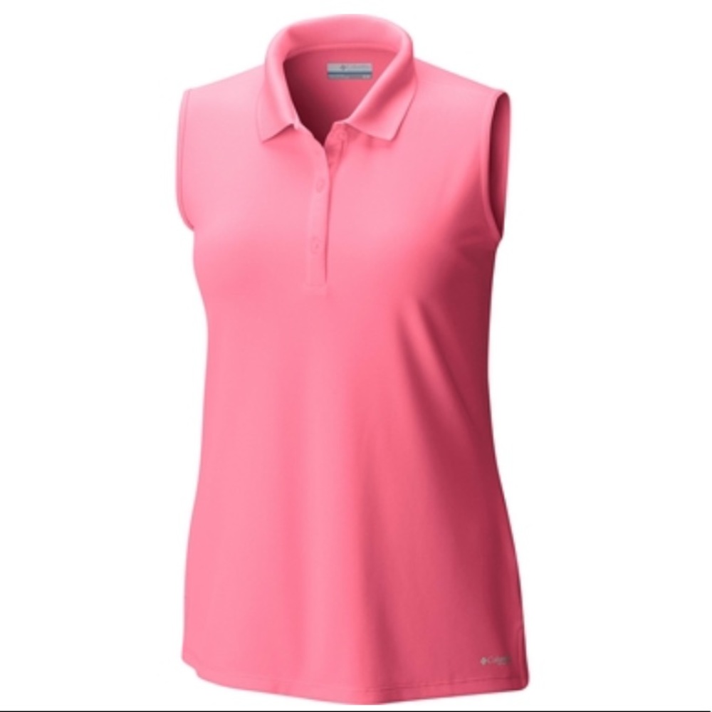 🆕 Columbia Women’s UPF 50 Innisfree Sleeveless Polo Shirt  - Pink
